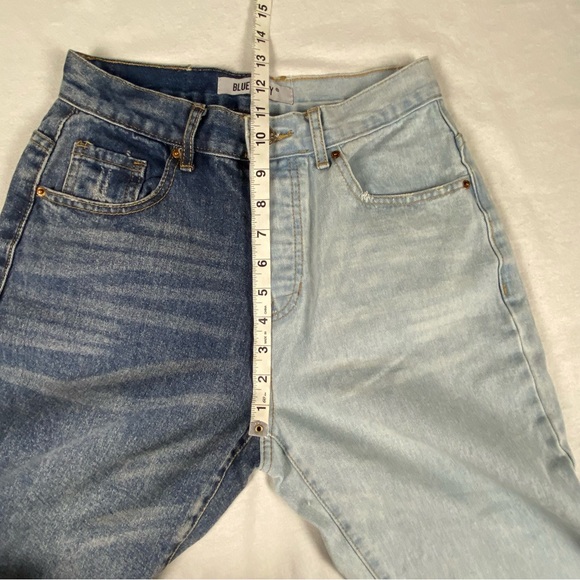 Blue Savvy Denim Y2K Womens Two Tone Blue Hi Rise Jeans Size 5/27 - Picture 7 of 12